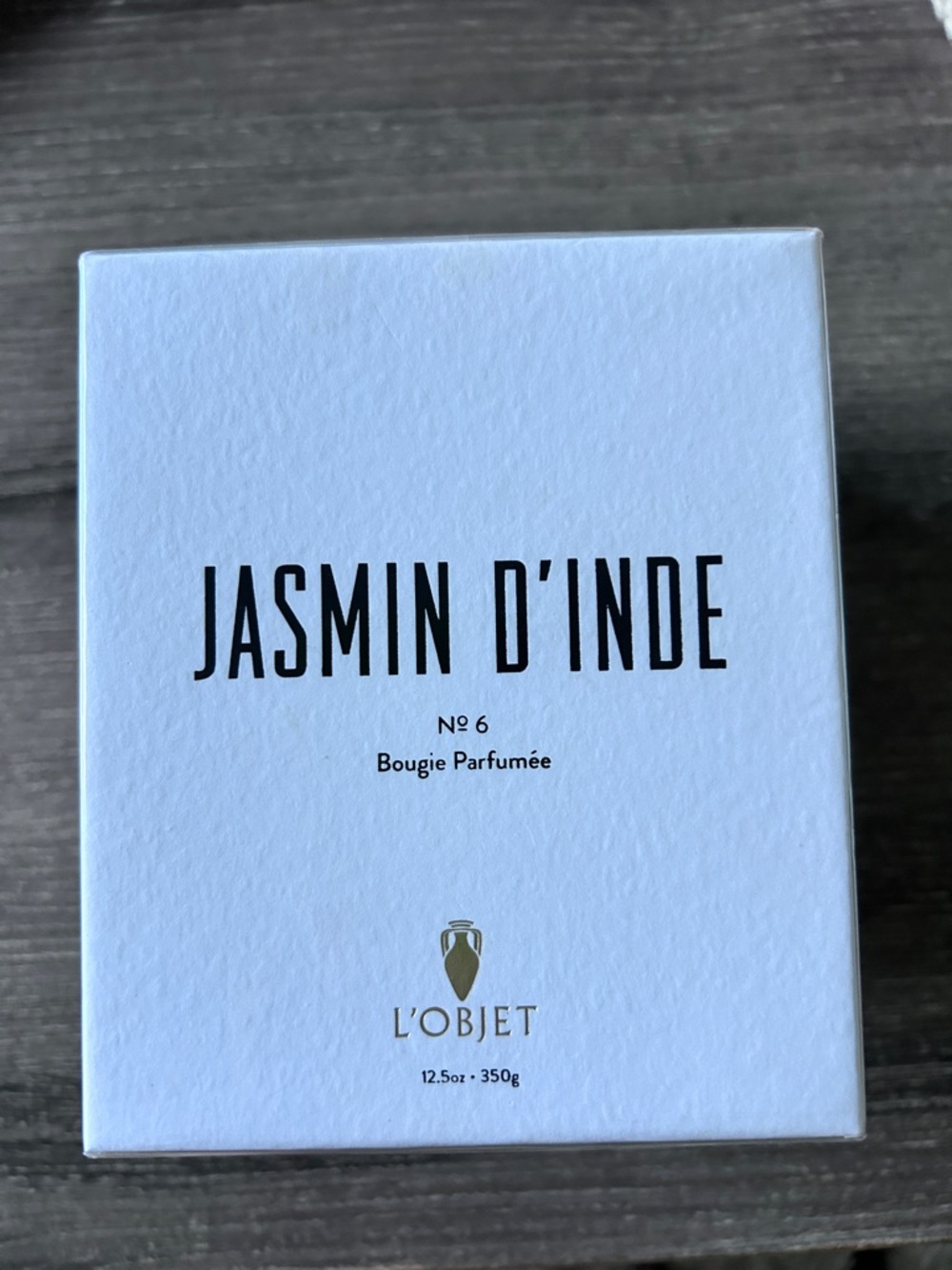 L'Objet Jasmin d'Inde No.6 Candle Box - White with Black & Gold Accents